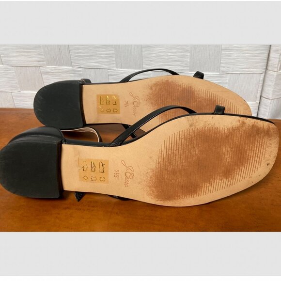 J. Crew Black Strappy Open Toe Flat Sandals Shoes Size 7.5 - Picture 6 of 8